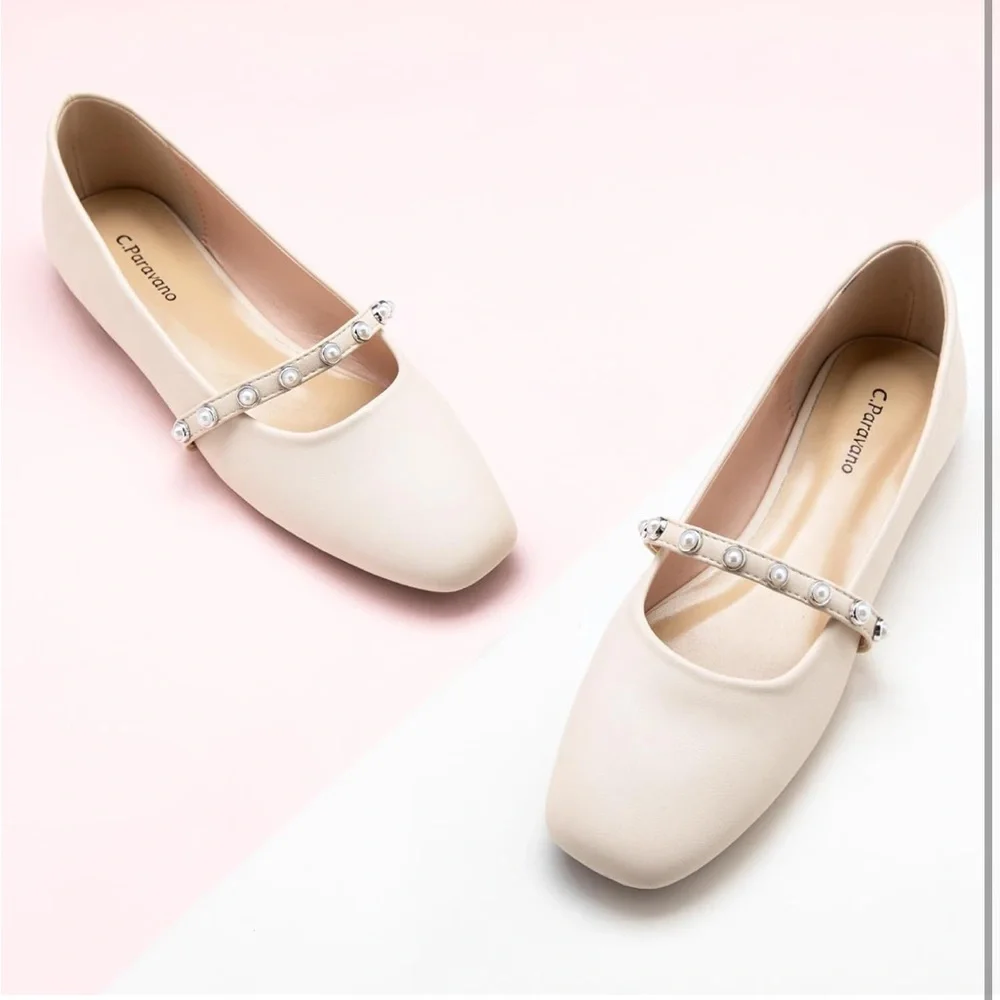 NWT C.Paravano Leather Ballet Flats - Picture 2 of 10